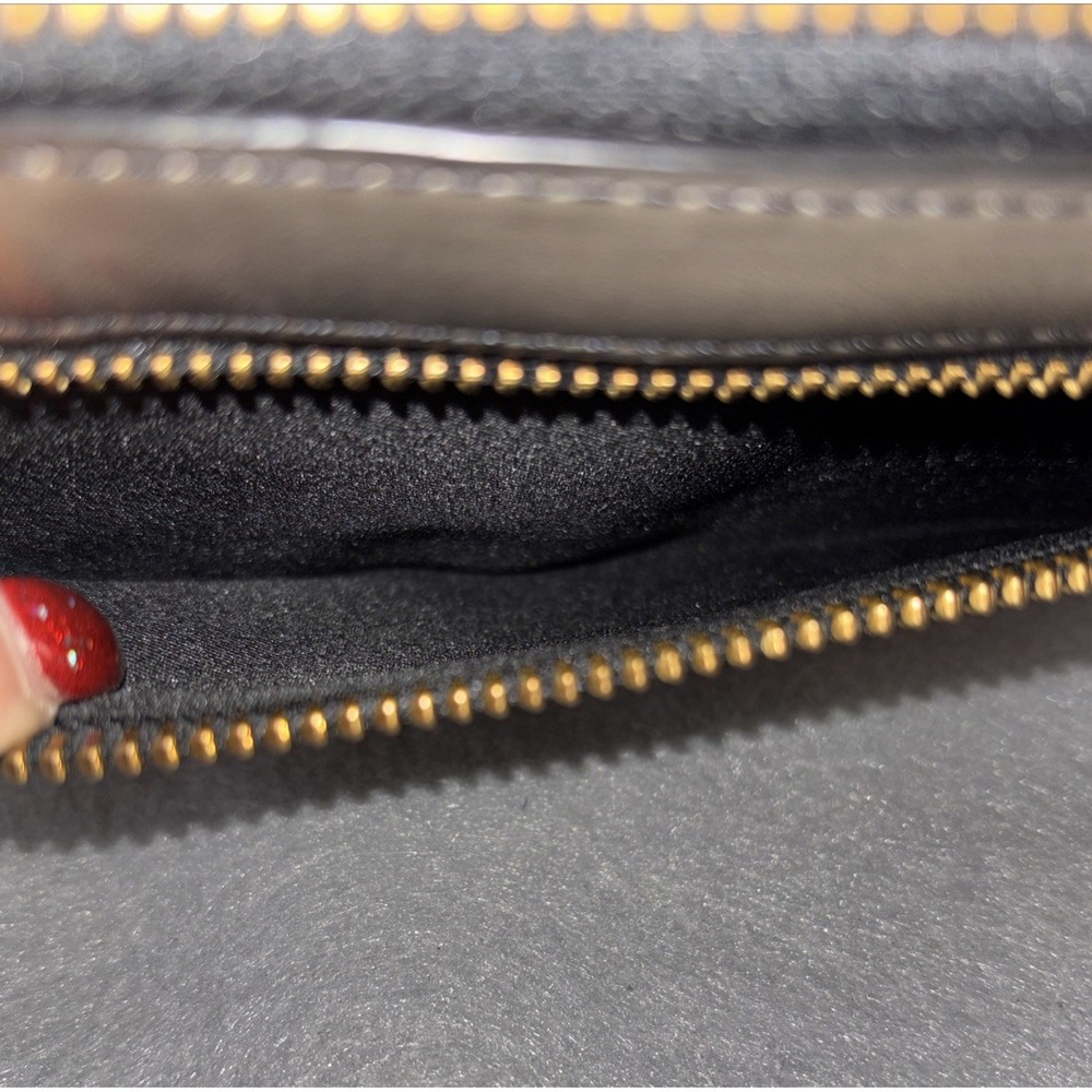 Fossil Metallic Leather Double Zip Around Wristlet Wallet Clutch Crossbody - Picture 10 of 16